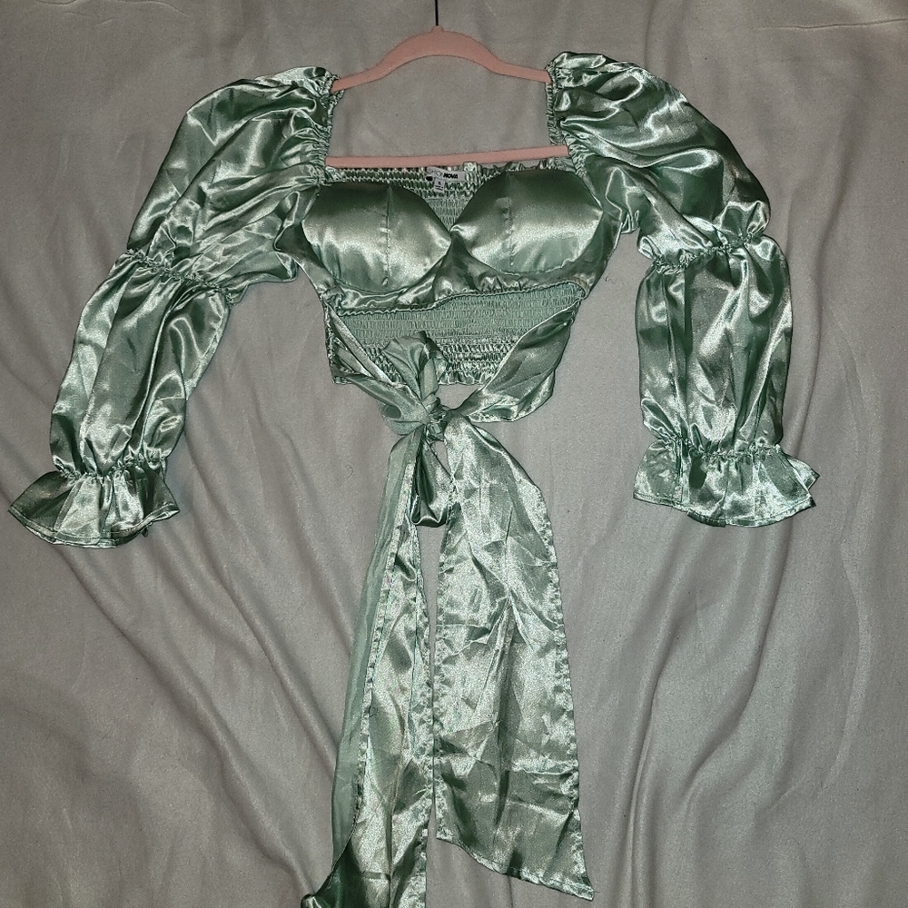 Light Green Silk top